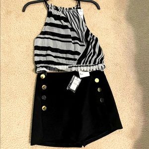 NWT crop top and short set